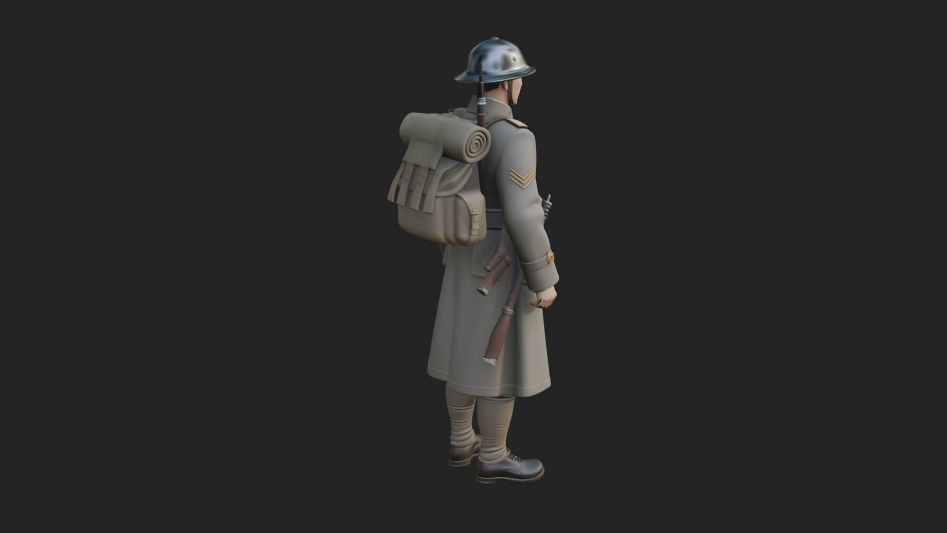 Vintage Soldier Statue Design 17 3D Print Model 3D Model