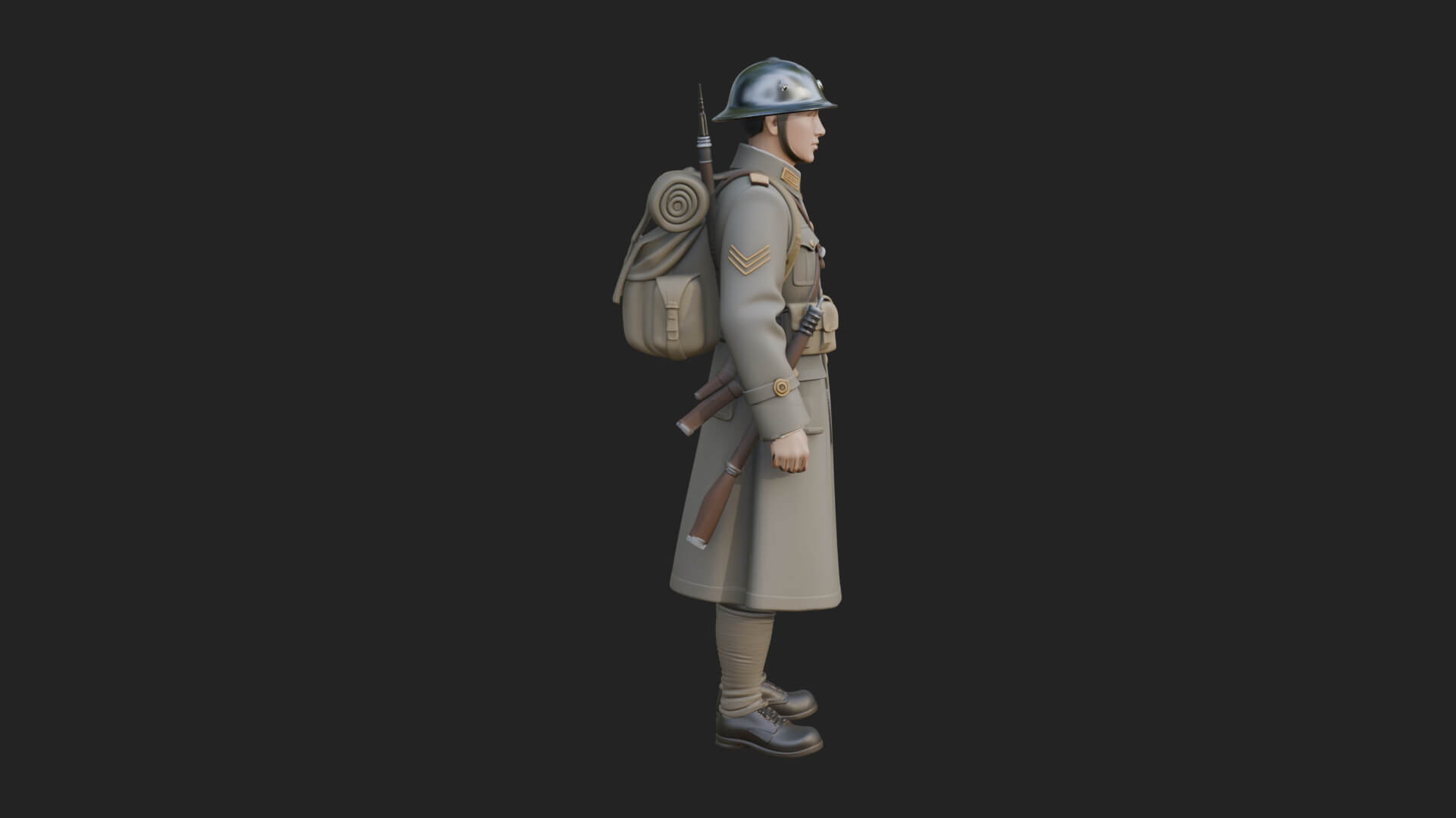 Vintage Soldier Statue Design 17 3D Print Model 3D Model