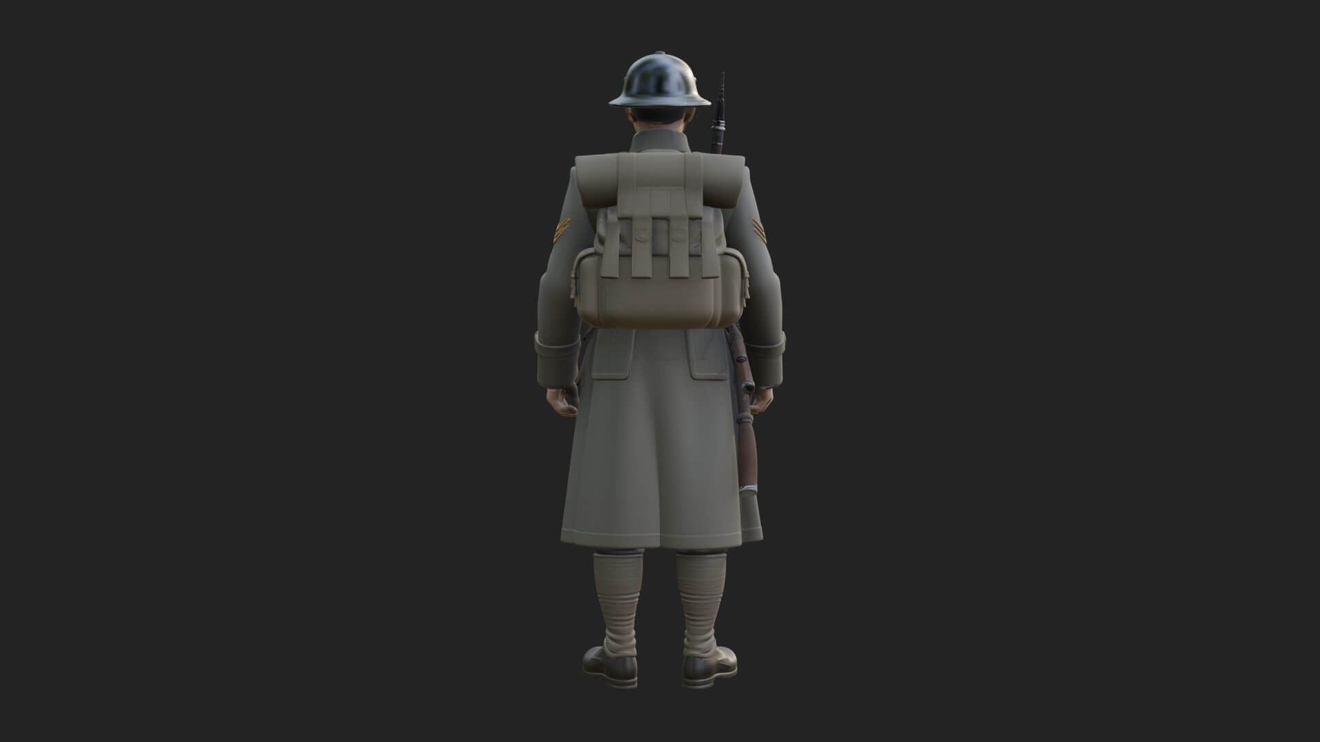 Vintage Soldier Statue Design 17 3D Print Model 3D Model
