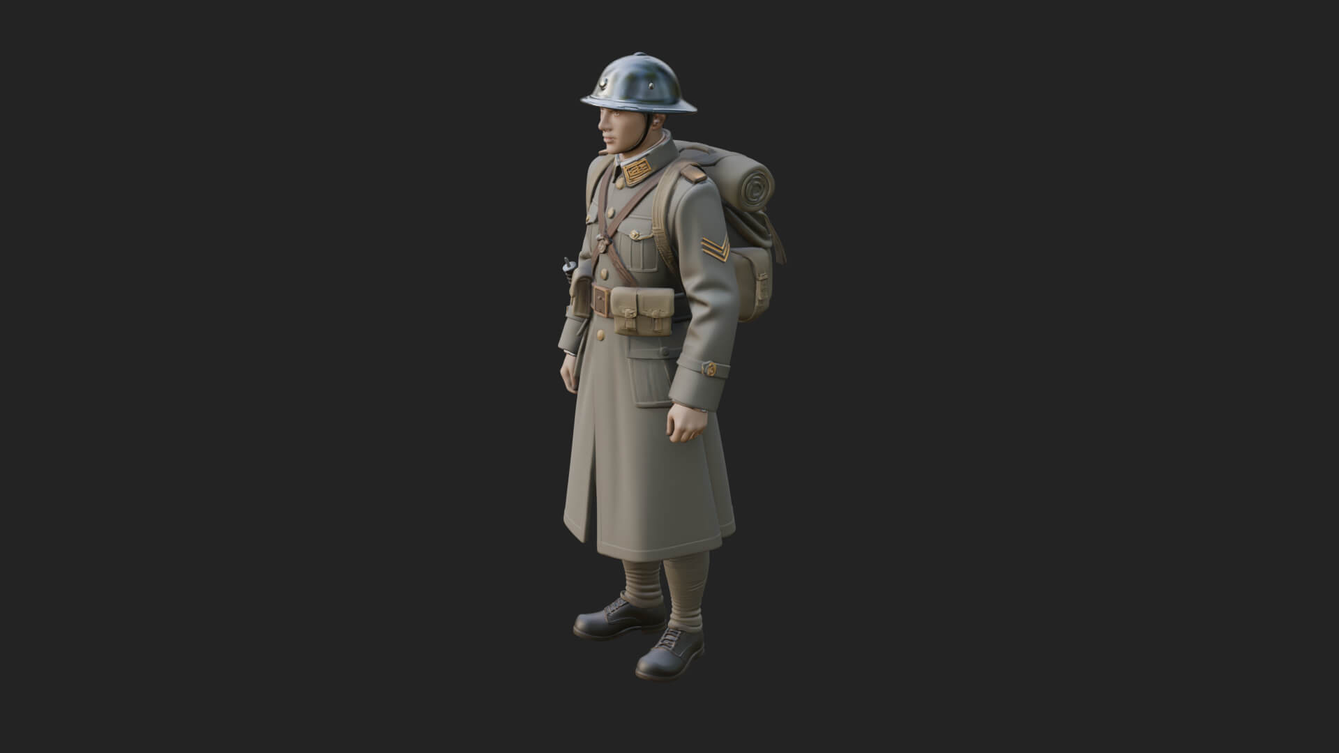 Vintage Soldier Statue Design 17 3D Print Model 3D Model