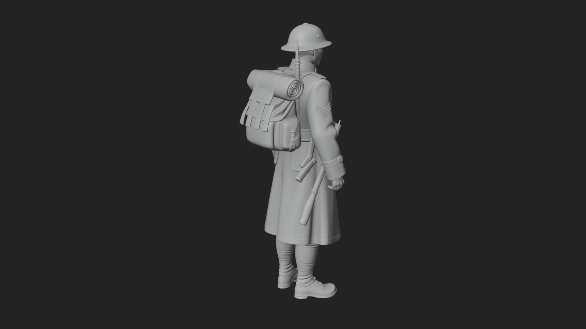 Vintage Soldier Statue Design 17 3D Print Model 3D Model