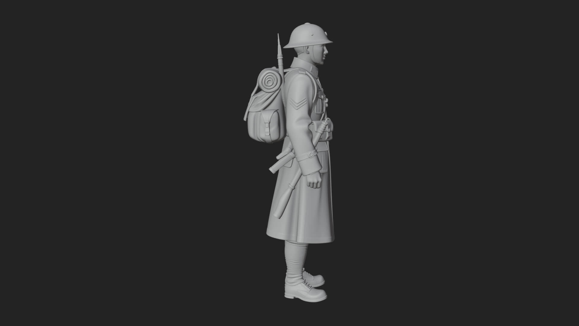 Vintage Soldier Statue Design 17 3D Print Model 3D Model