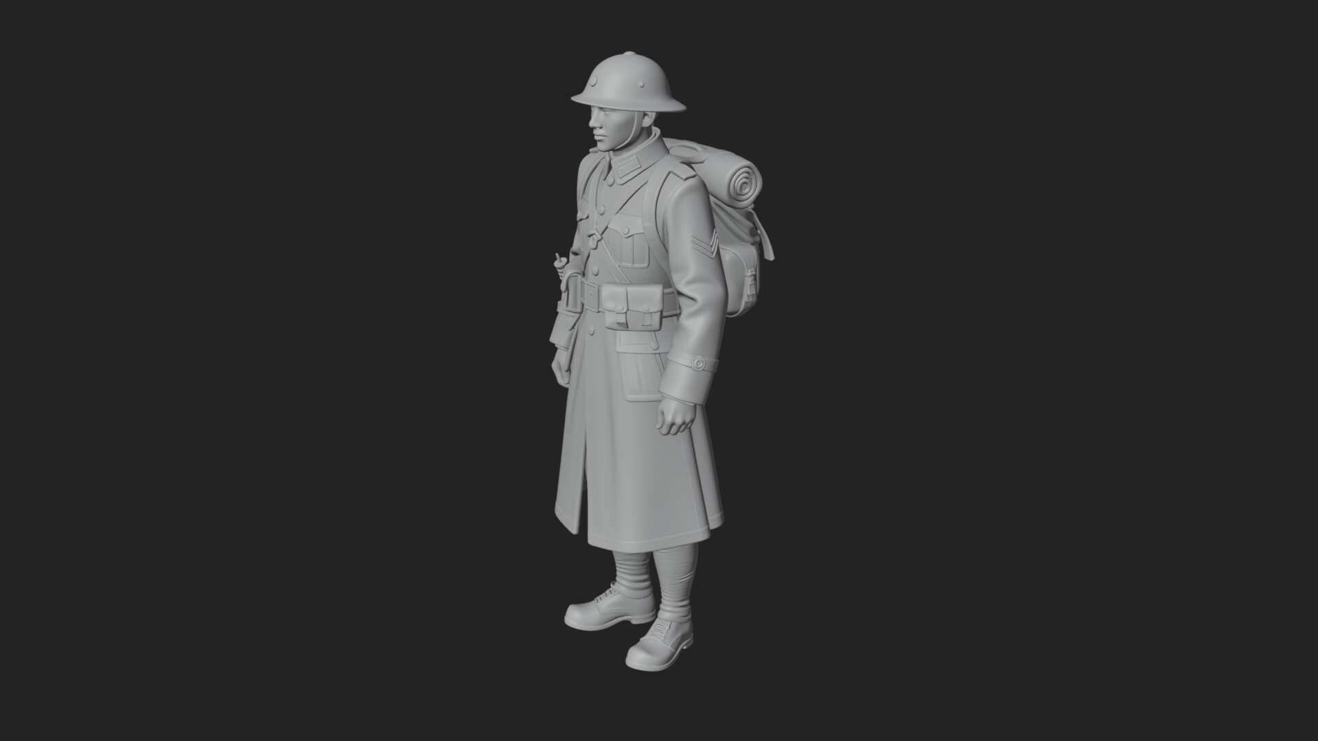 Vintage Soldier Statue Design 17 3D Print Model 3D Model
