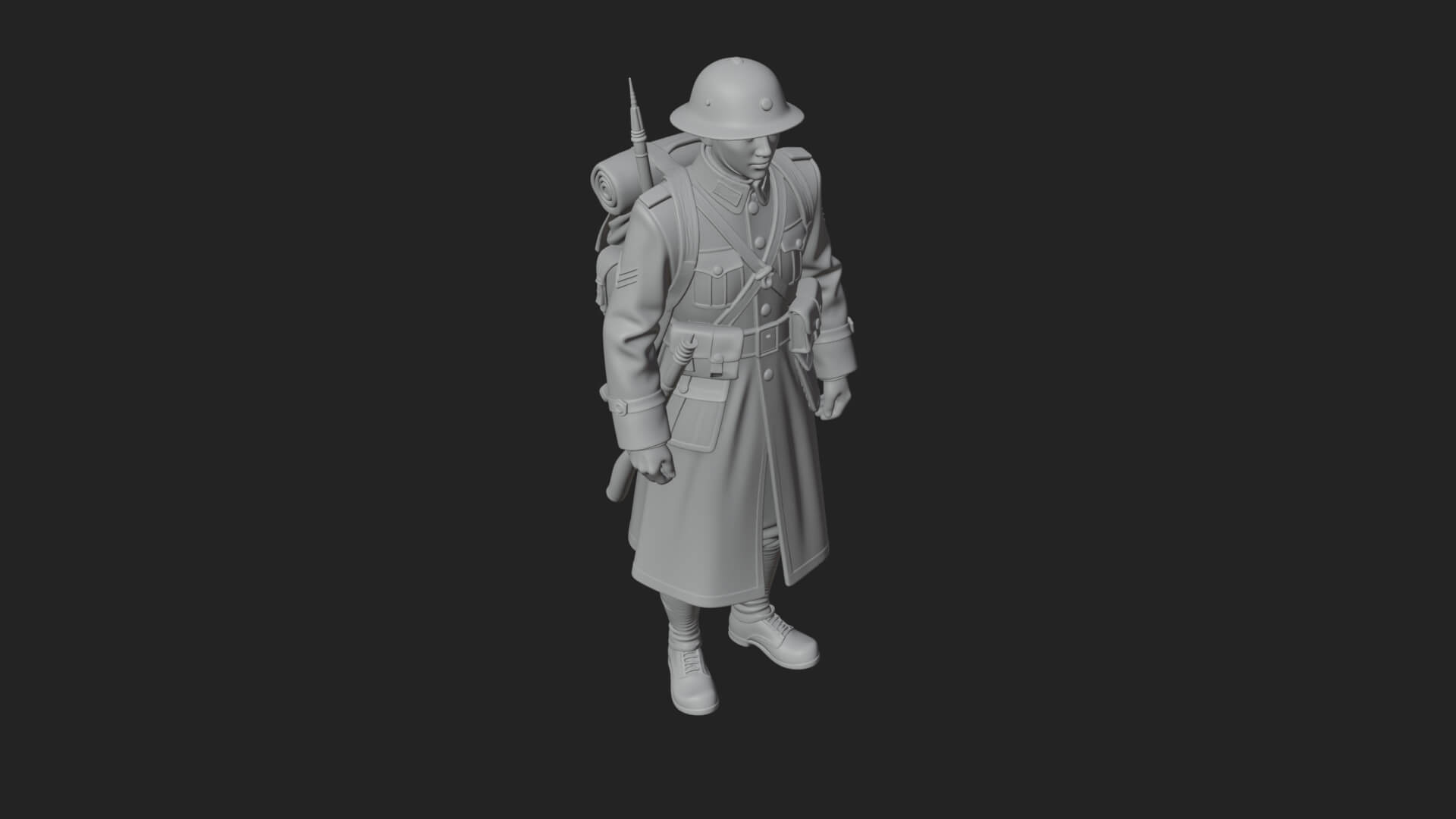 Vintage Soldier Statue Design 17 3D Print Model 3D Model
