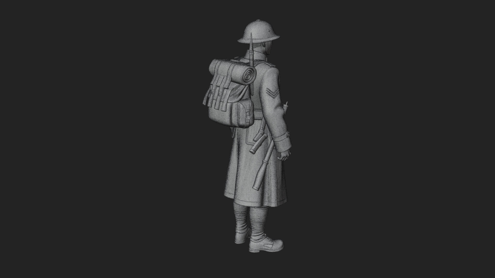 Vintage Soldier Statue Design 17 3D Print Model 3D Model
