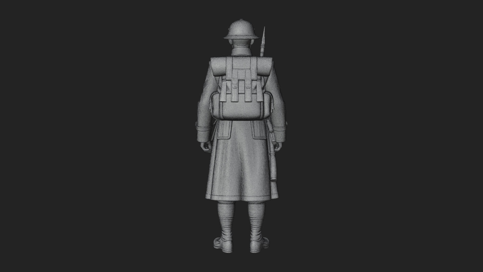 Vintage Soldier Statue Design 17 3D Print Model 3D Model