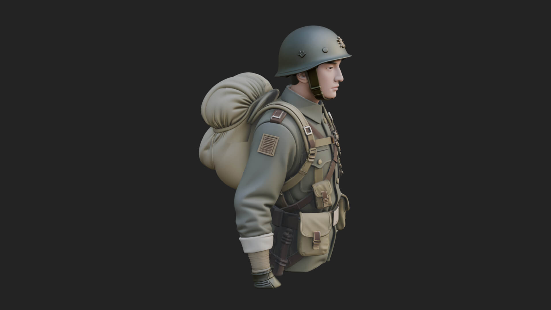 Vintage Soldier Statue Design 18 3D Print Model 3D Model