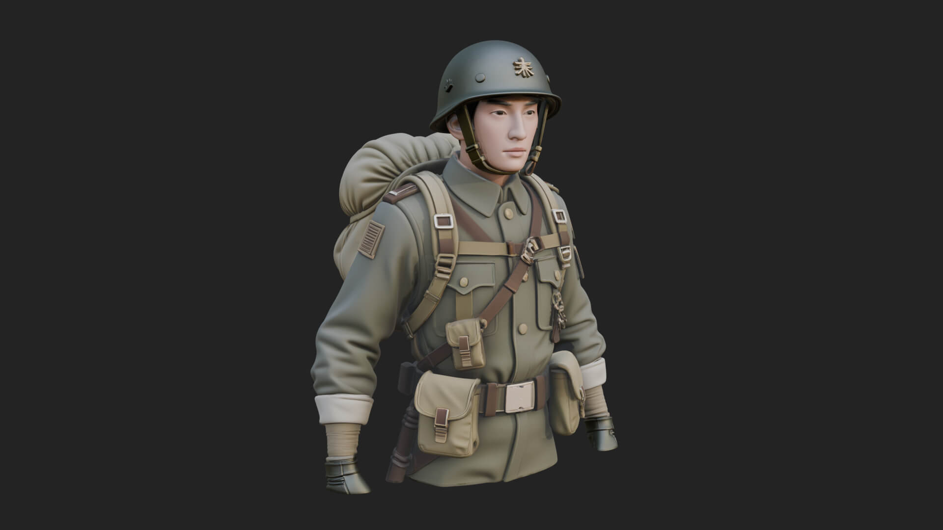 Vintage Soldier Statue Design 18 3D Print Model 3D Model
