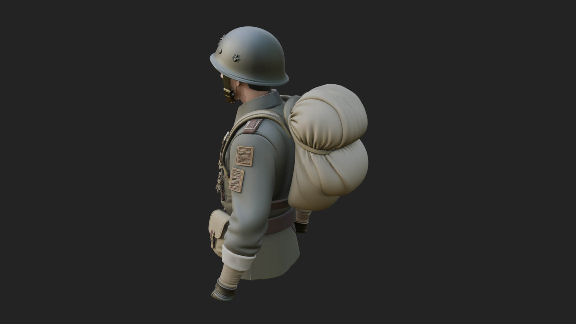 Vintage Soldier Statue Design 18 3D Print Model 3D Model