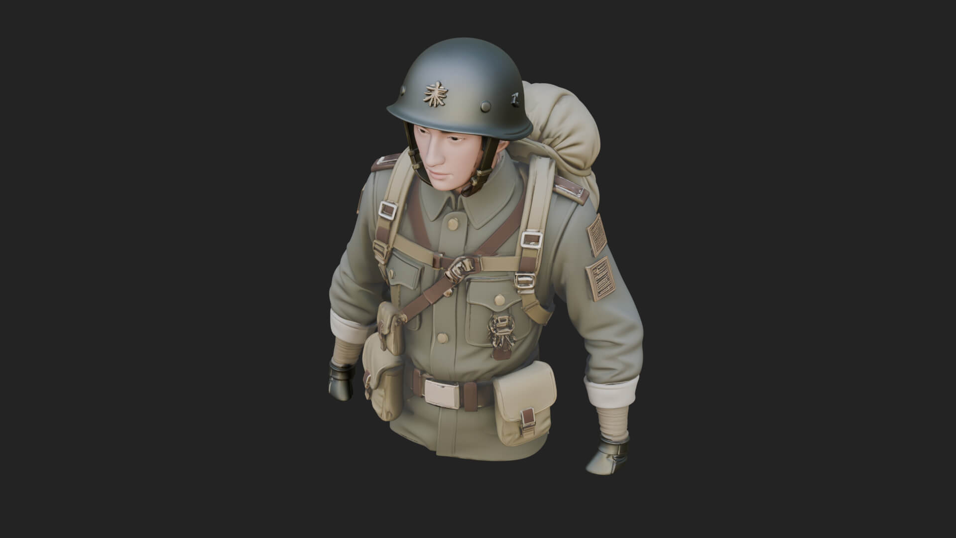 Vintage Soldier Statue Design 18 3D Print Model 3D Model