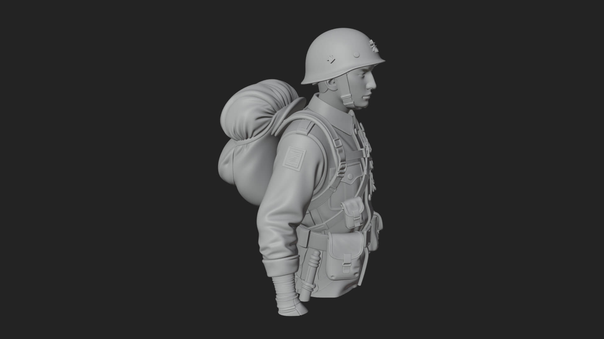 Vintage Soldier Statue Design 18 3D Print Model 3D Model