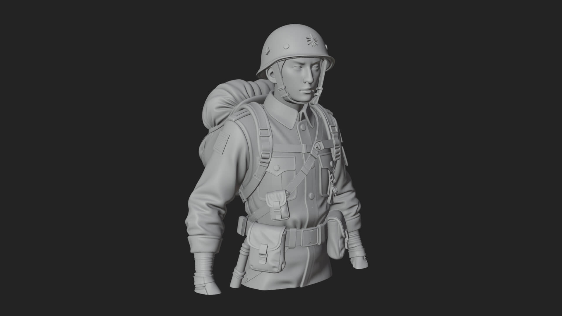 Vintage Soldier Statue Design 18 3D Print Model 3D Model