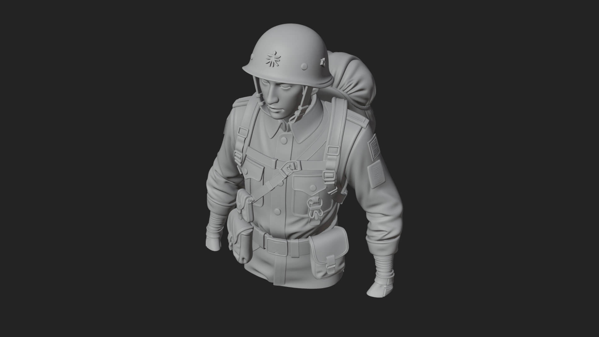 Vintage Soldier Statue Design 18 3D Print Model 3D Model