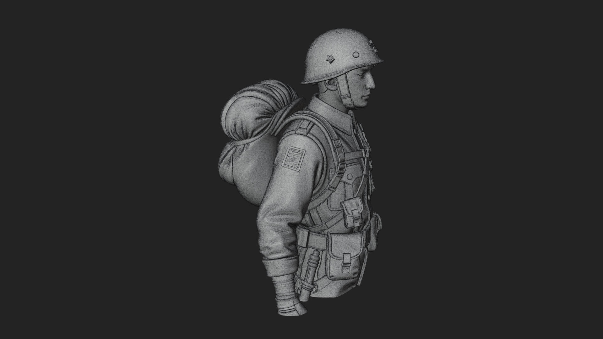 Vintage Soldier Statue Design 18 3D Print Model 3D Model