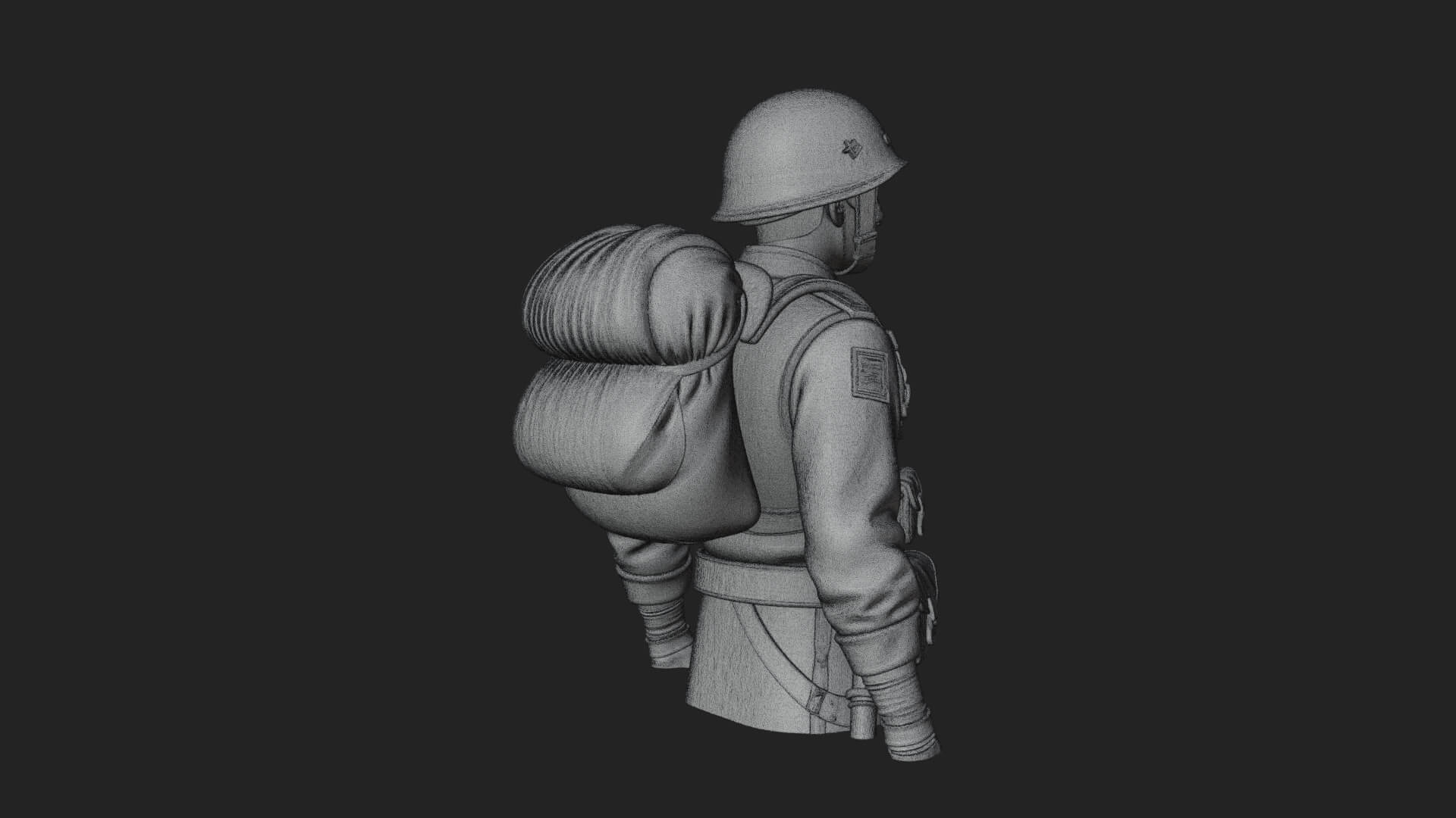 Vintage Soldier Statue Design 18 3D Print Model 3D Model