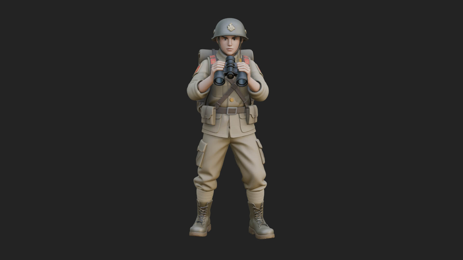 Vintage Soldier Statue Design 19 3D Print Model 3D Model