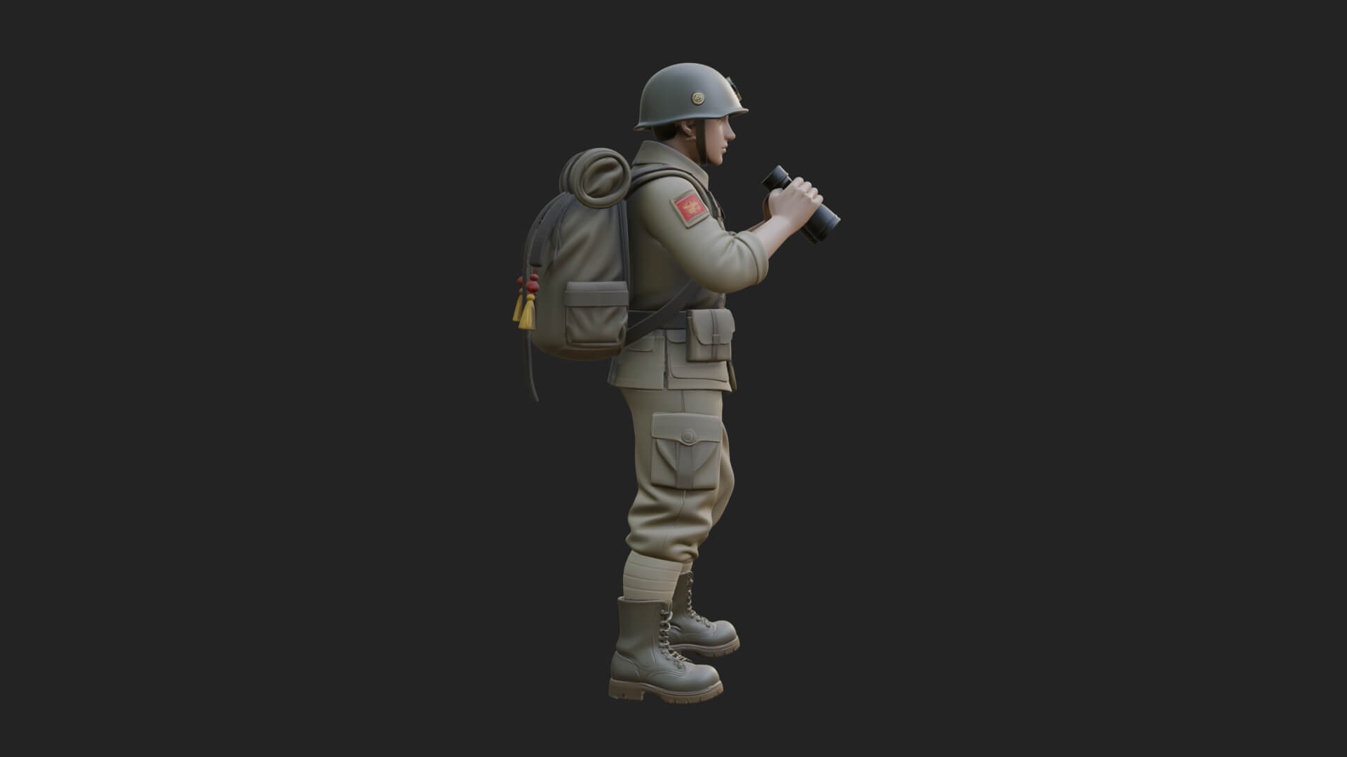 Vintage Soldier Statue Design 19 3D Print Model 3D Model