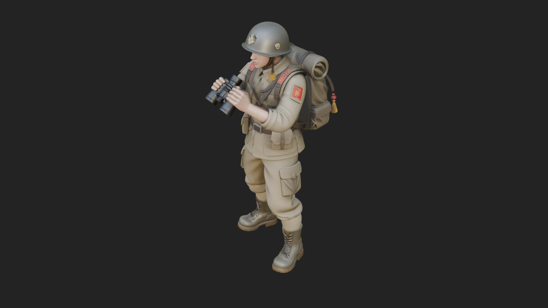 Vintage Soldier Statue Design 19 3D Print Model 3D Model
