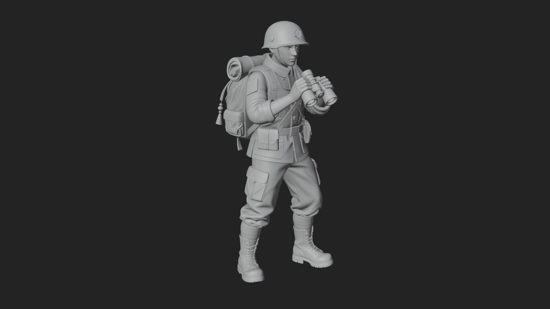 Vintage Soldier Statue Design 19 3D Print Model 3D Model
