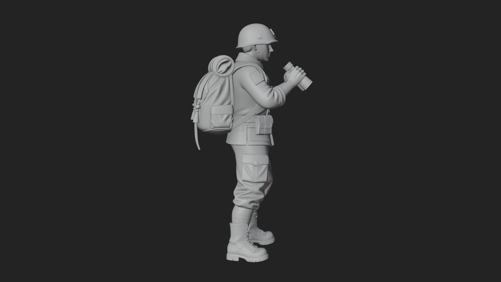 Vintage Soldier Statue Design 19 3D Print Model 3D Model