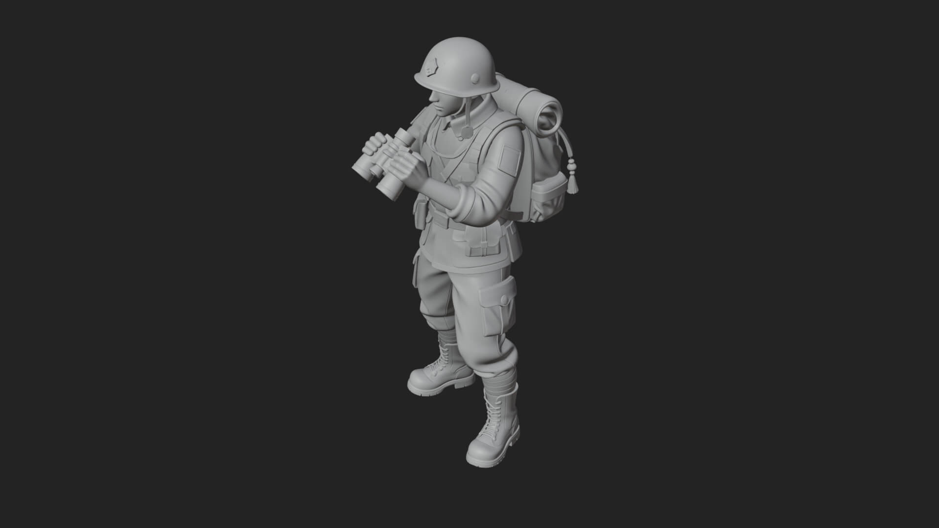 Vintage Soldier Statue Design 19 3D Print Model 3D Model