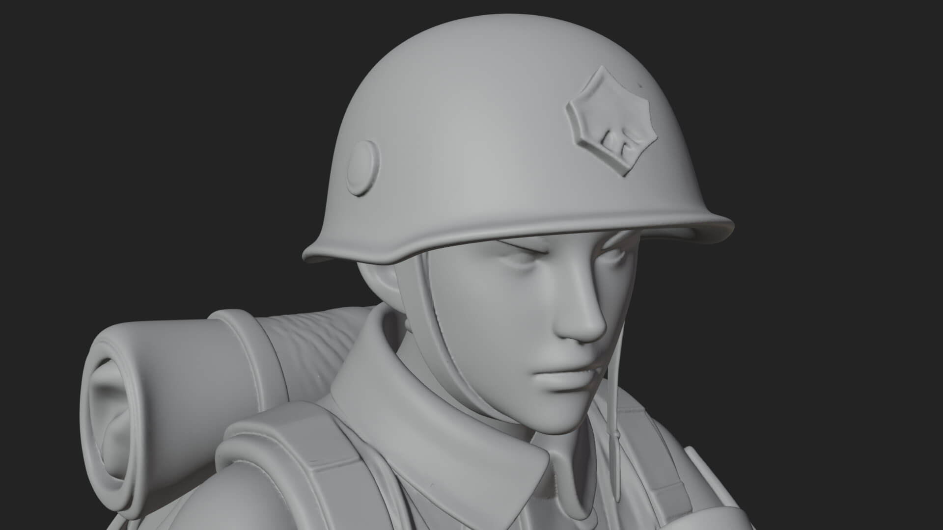 Vintage Soldier Statue Design 19 3D Print Model 3D Model