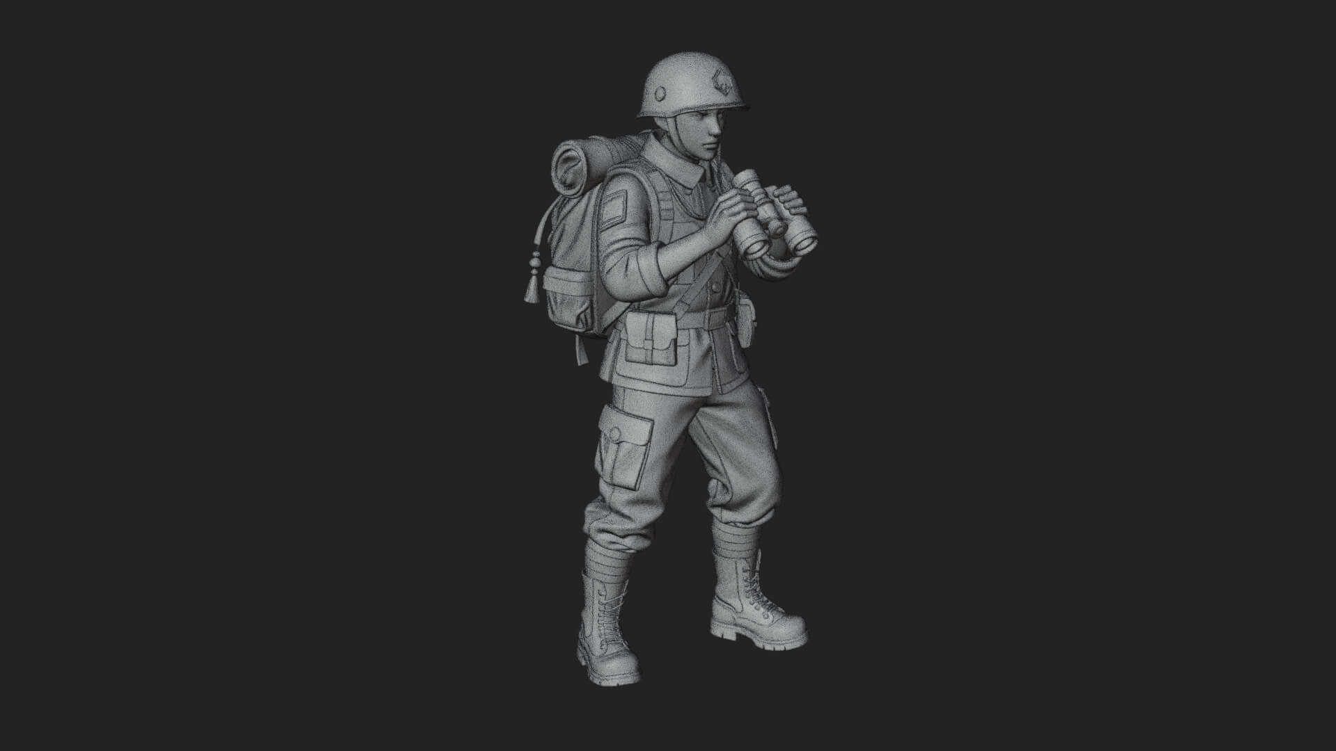 Vintage Soldier Statue Design 19 3D Print Model 3D Model