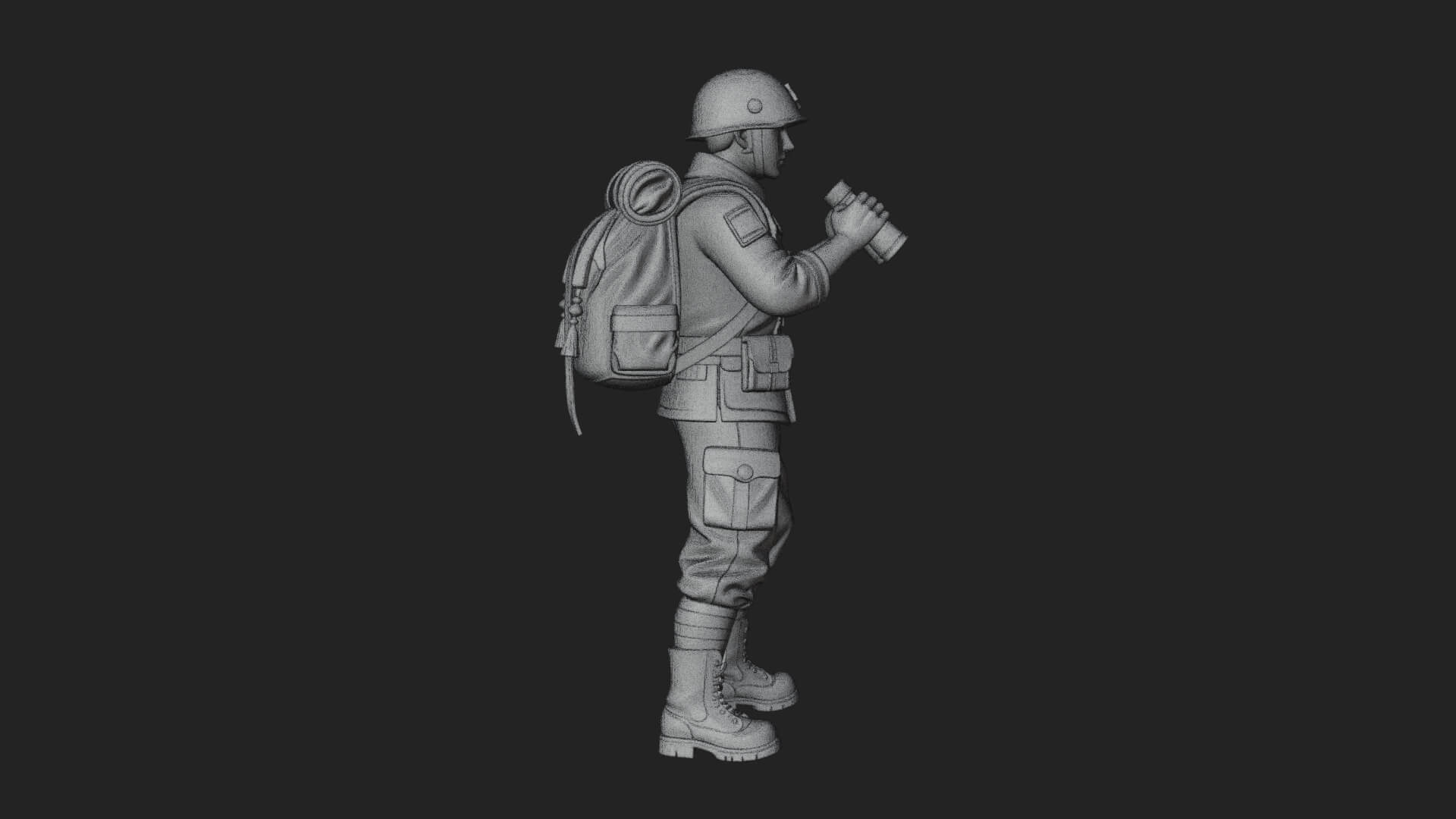 Vintage Soldier Statue Design 19 3D Print Model 3D Model