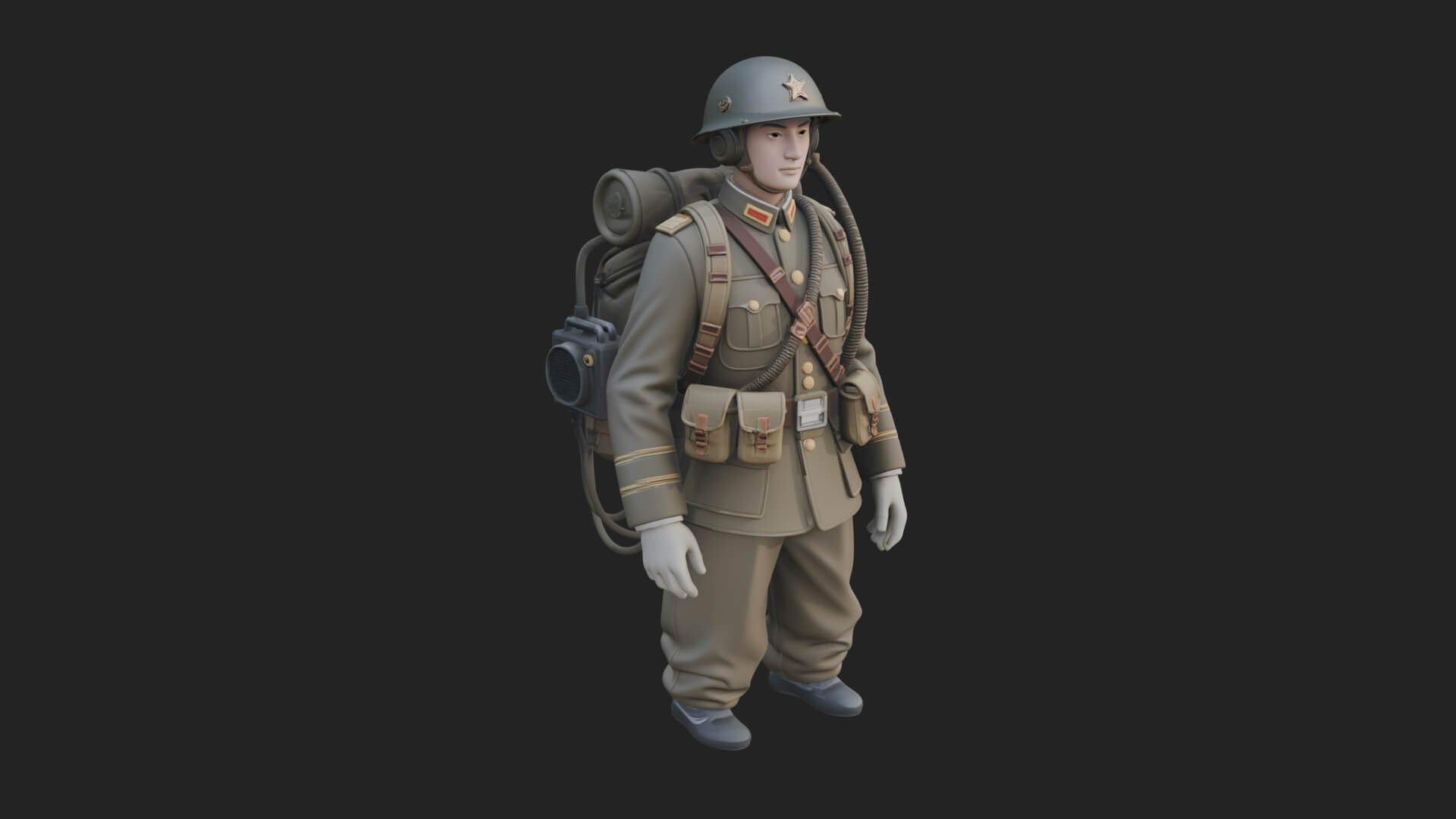 Vintage Soldier Statue Design 20 3D Print Model 3D Model