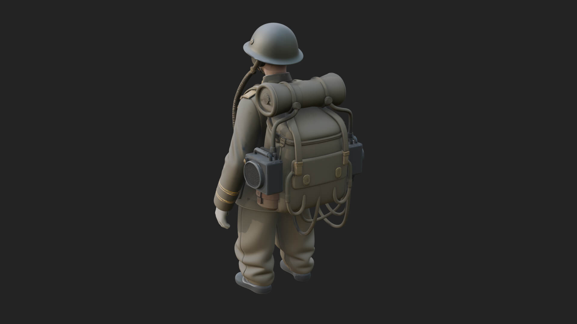 Vintage Soldier Statue Design 20 3D Print Model 3D Model