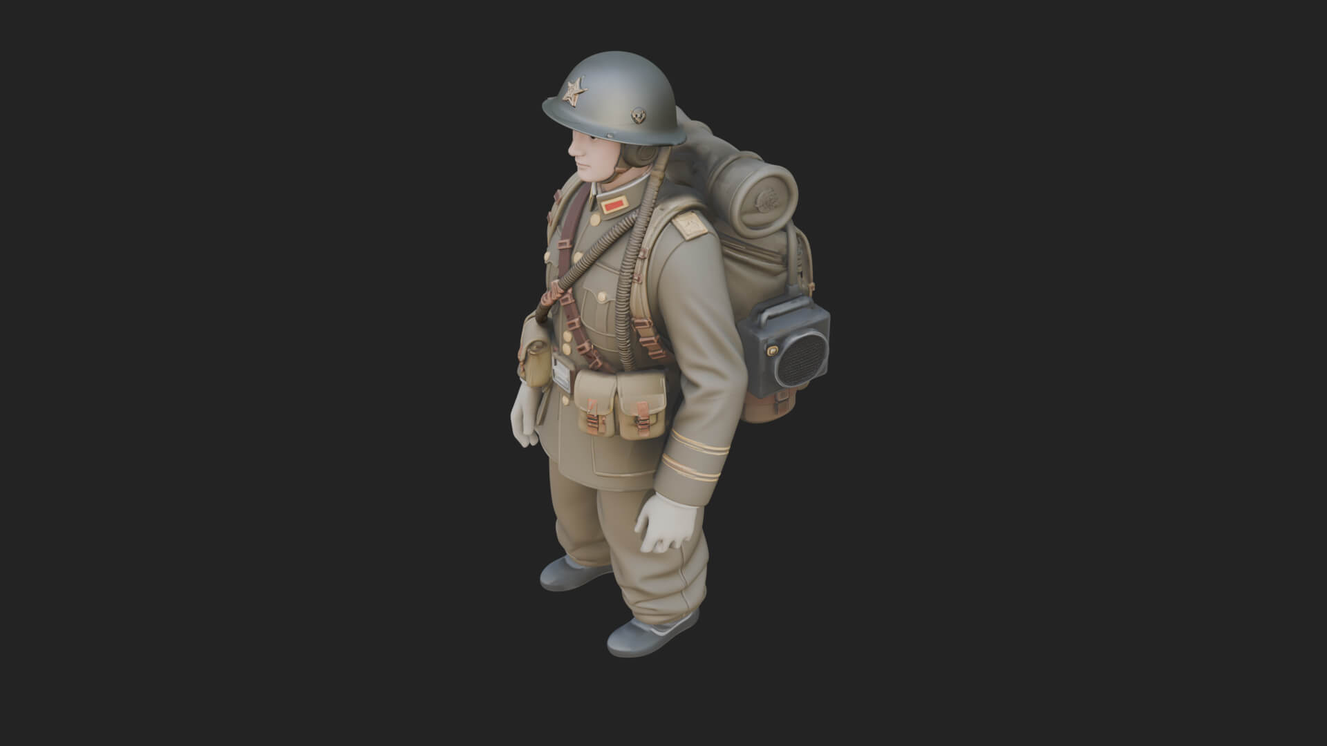 Vintage Soldier Statue Design 20 3D Print Model 3D Model