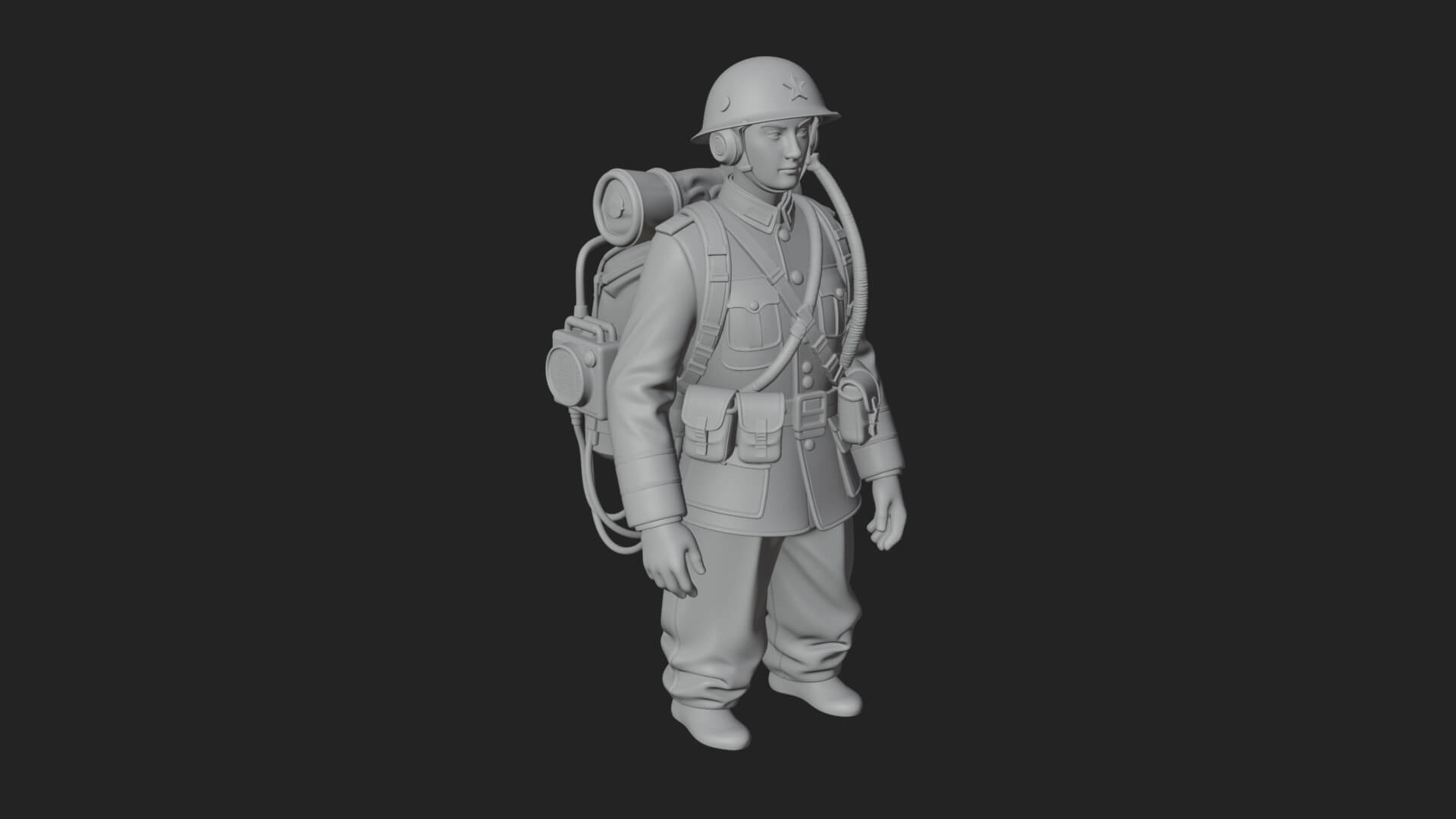 Vintage Soldier Statue Design 20 3D Print Model 3D Model