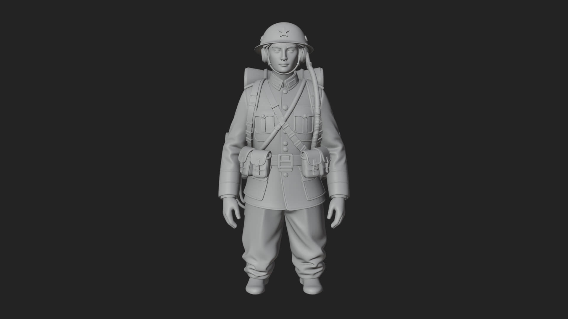 Vintage Soldier Statue Design 20 3D Print Model 3D Model