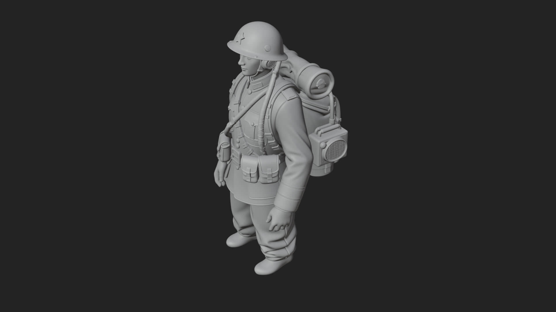 Vintage Soldier Statue Design 20 3D Print Model 3D Model
