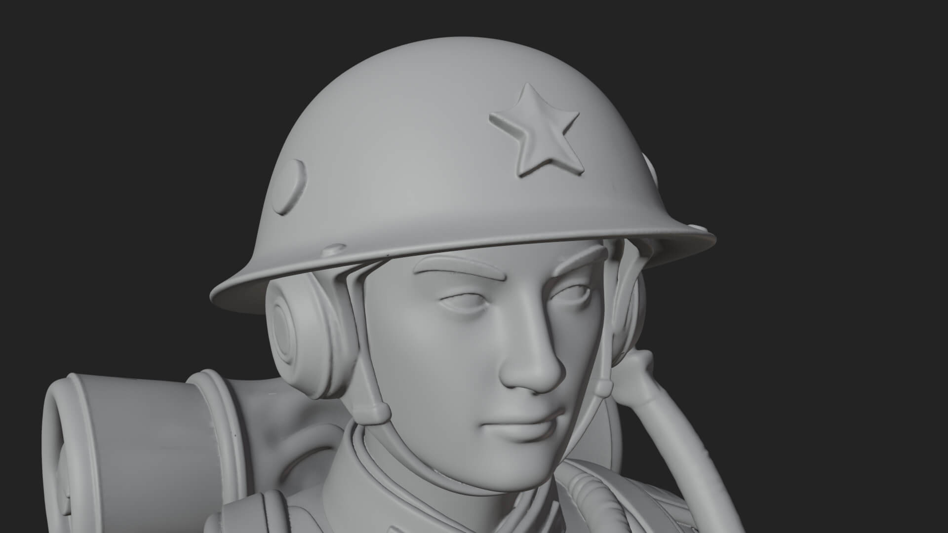 Vintage Soldier Statue Design 20 3D Print Model 3D Model