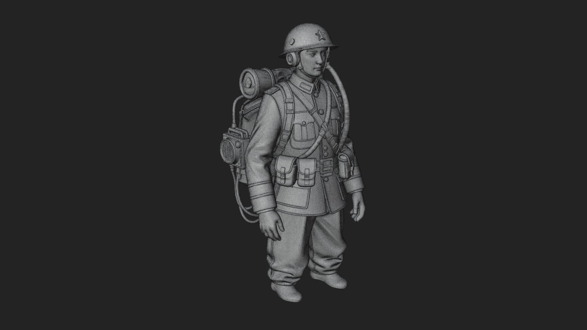 Vintage Soldier Statue Design 20 3D Print Model 3D Model
