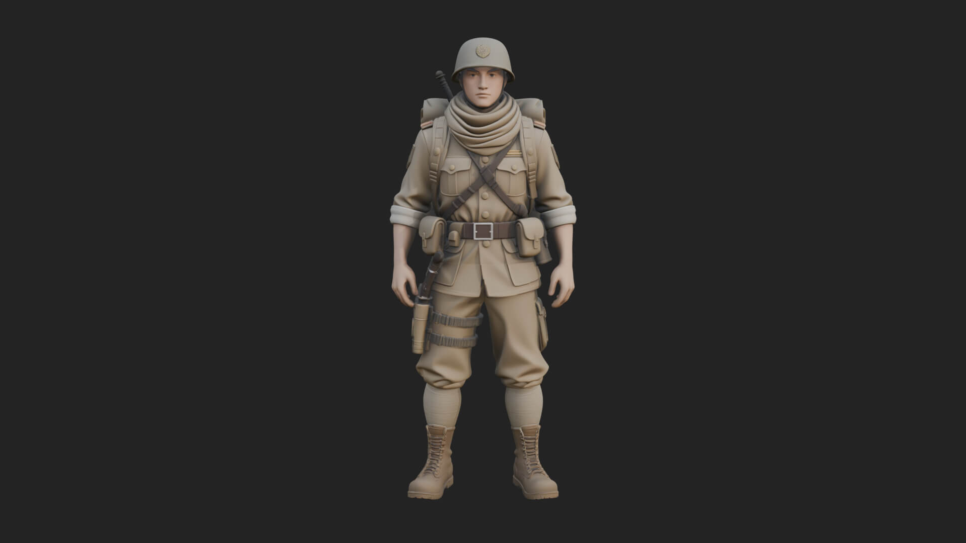 Vintage Soldier Statue Design 21 3D Print Model 3D Model