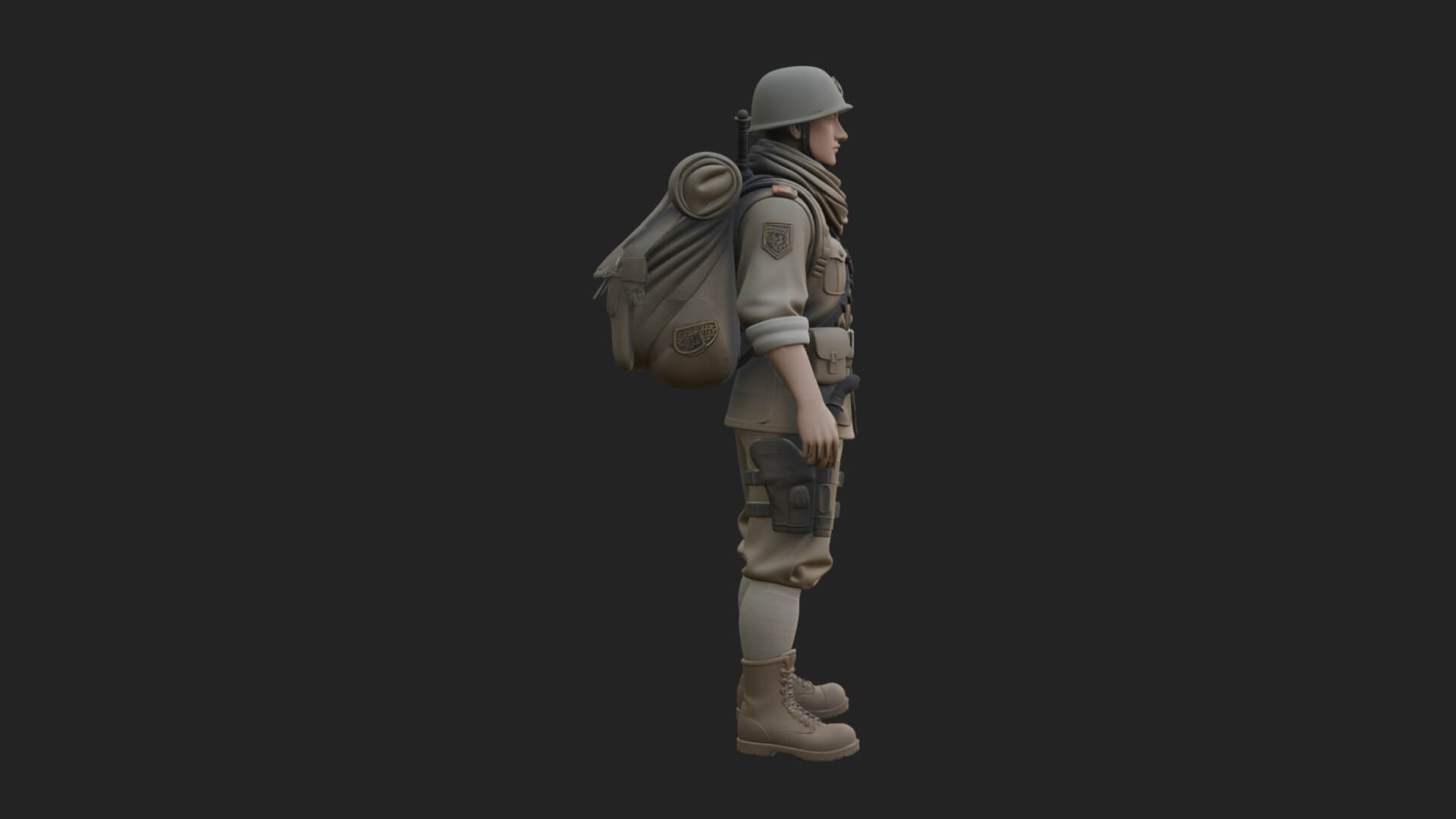 Vintage Soldier Statue Design 21 3D Print Model 3D Model