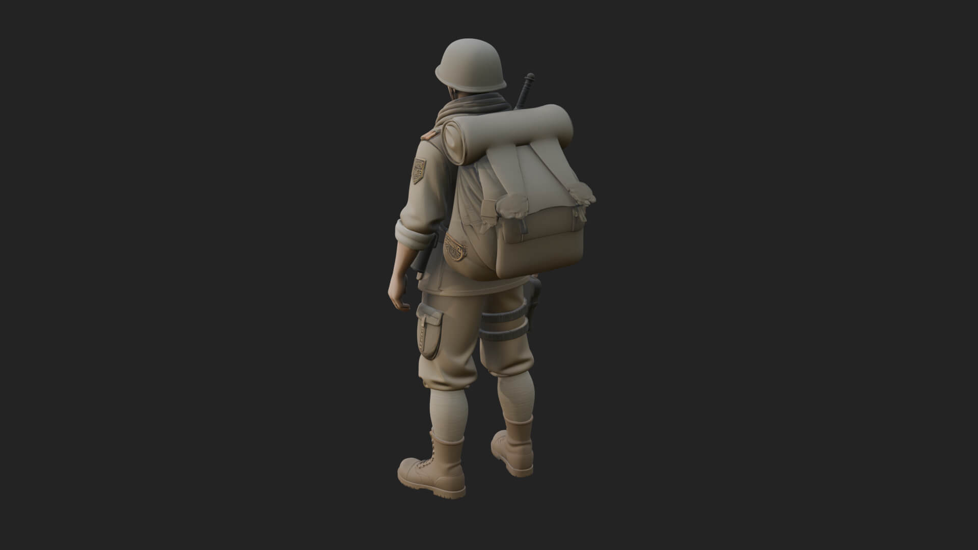 Vintage Soldier Statue Design 21 3D Print Model 3D Model