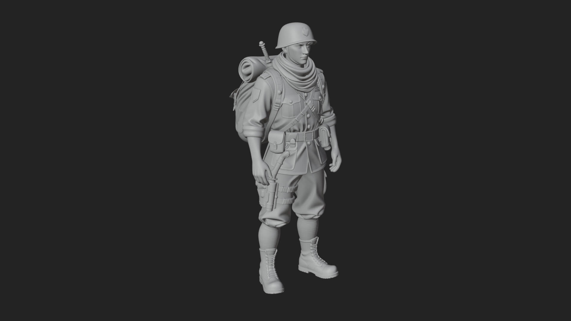 Vintage Soldier Statue Design 21 3D Print Model 3D Model