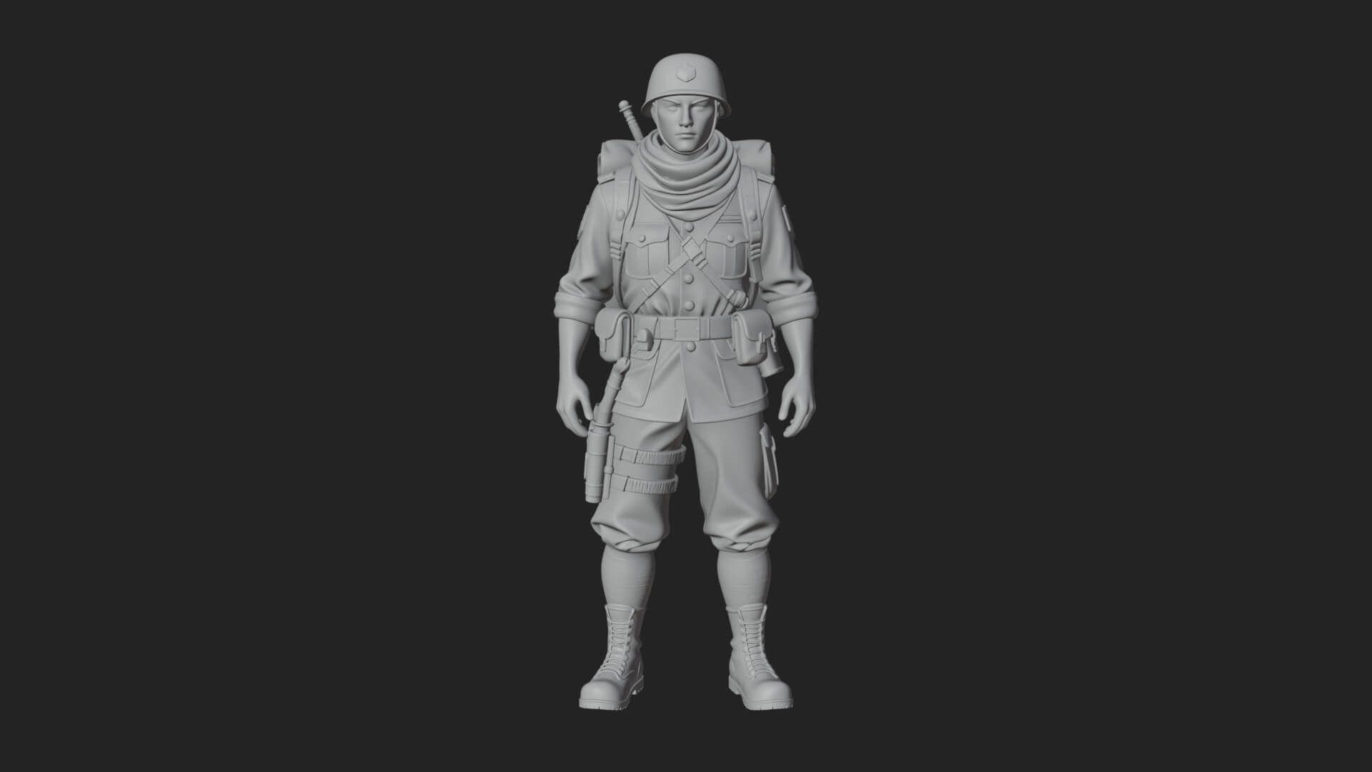 Vintage Soldier Statue Design 21 3D Print Model 3D Model