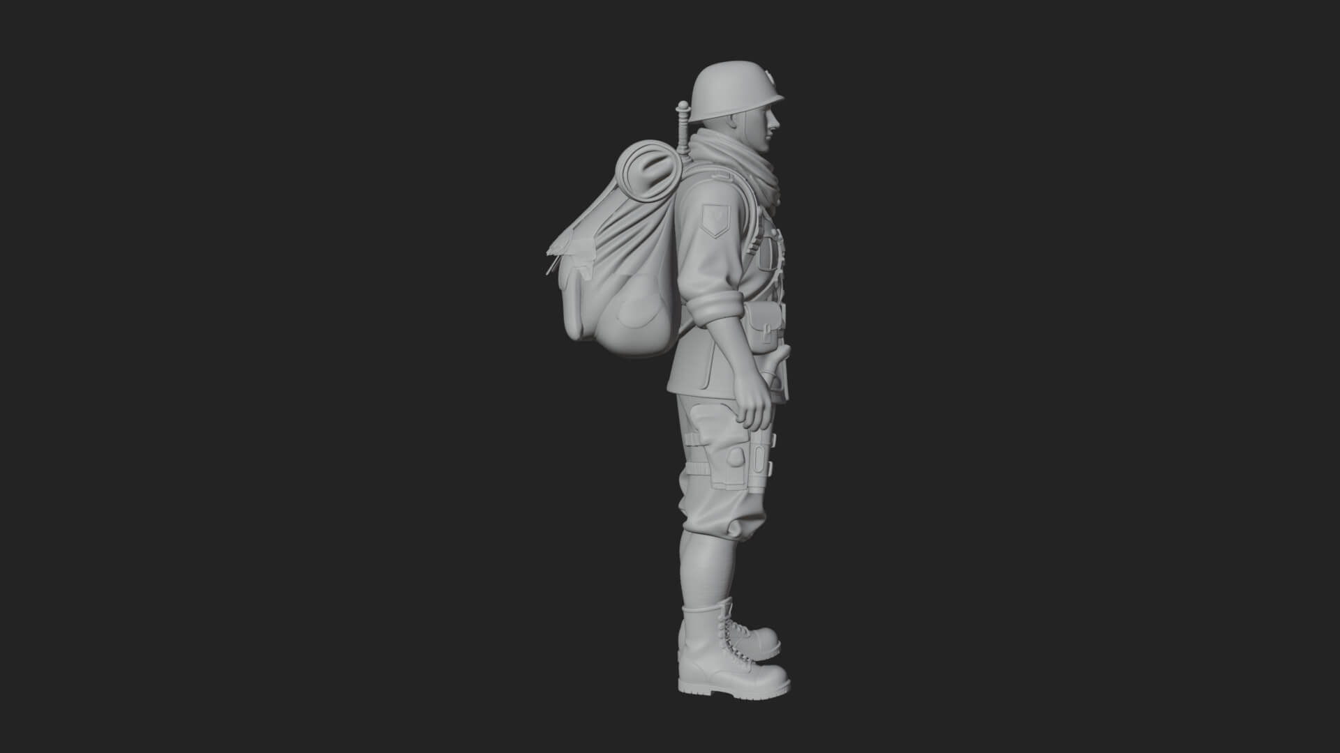 Vintage Soldier Statue Design 21 3D Print Model 3D Model