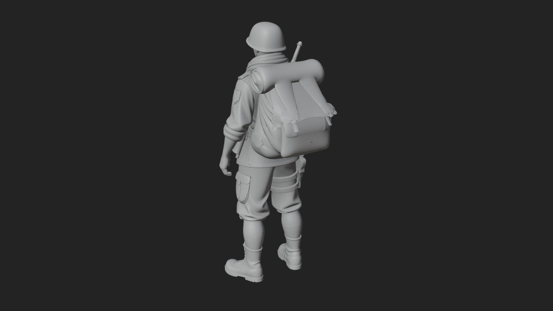 Vintage Soldier Statue Design 21 3D Print Model 3D Model