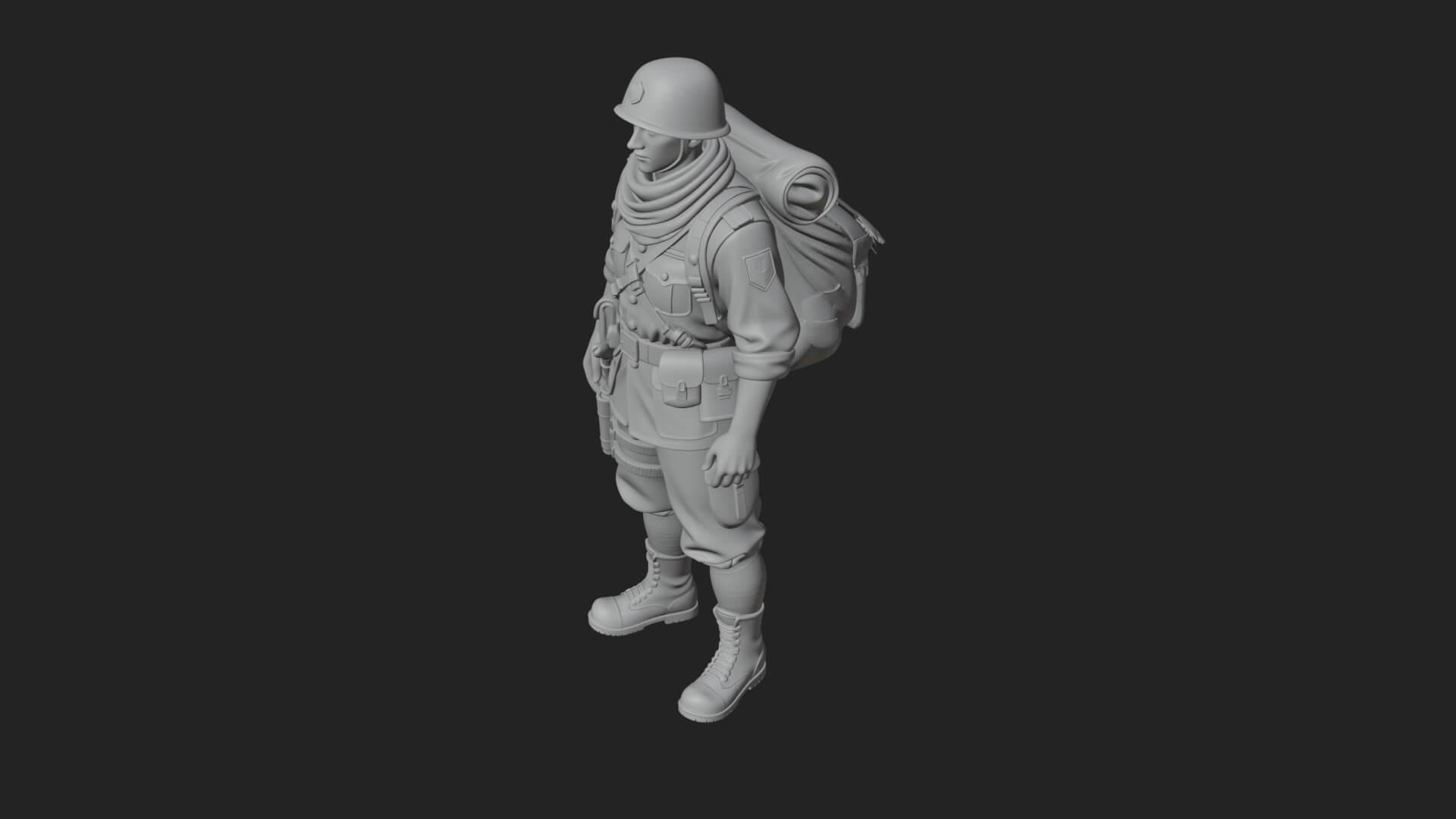 Vintage Soldier Statue Design 21 3D Print Model 3D Model