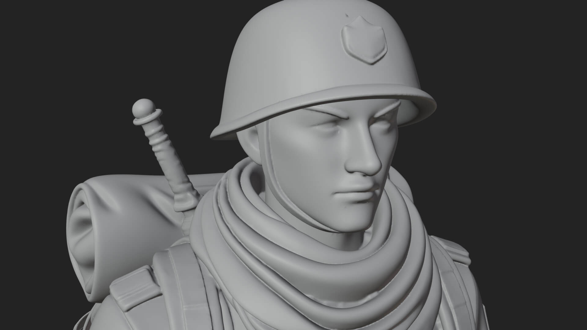 Vintage Soldier Statue Design 21 3D Print Model 3D Model