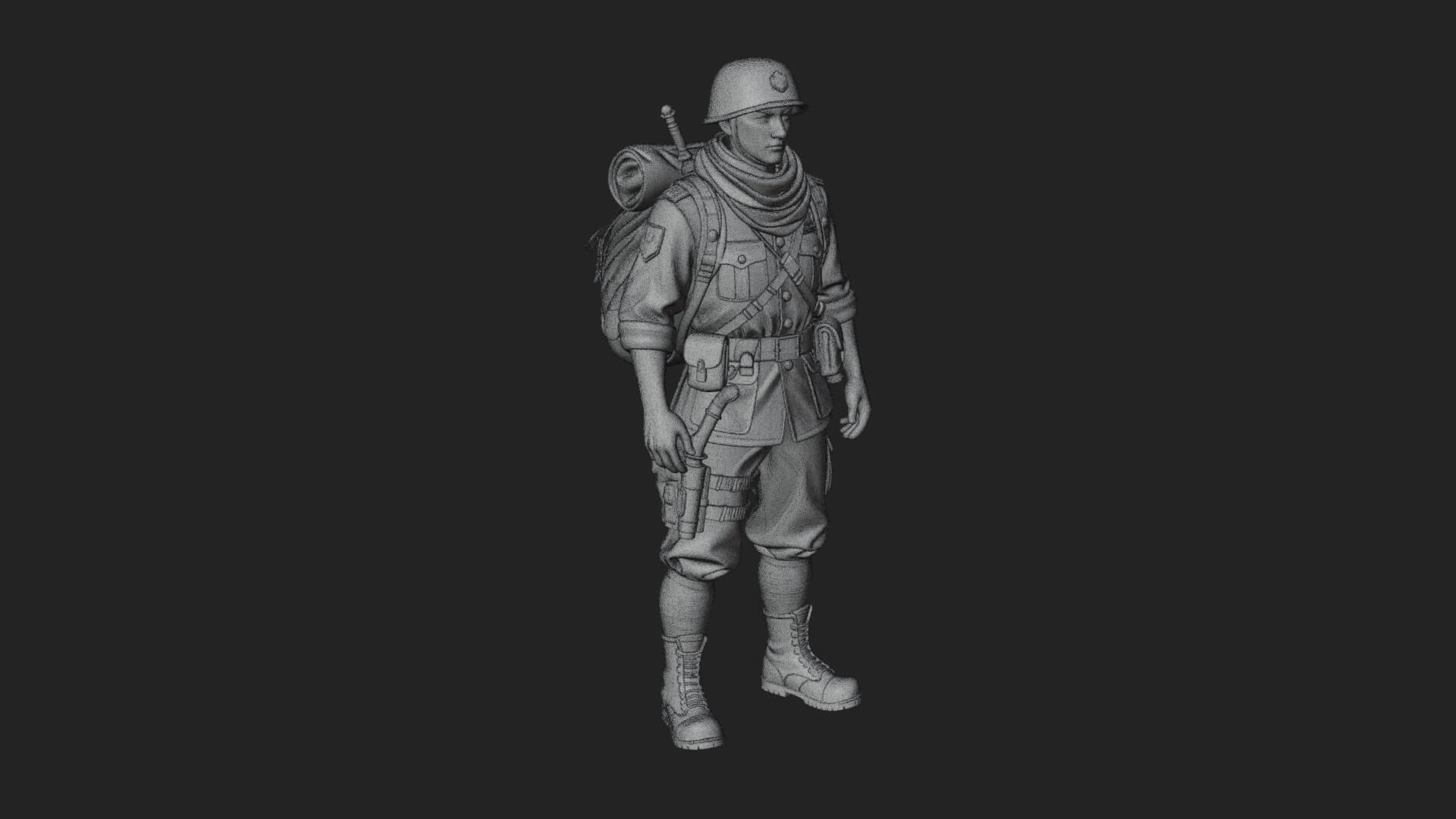 Vintage Soldier Statue Design 21 3D Print Model 3D Model