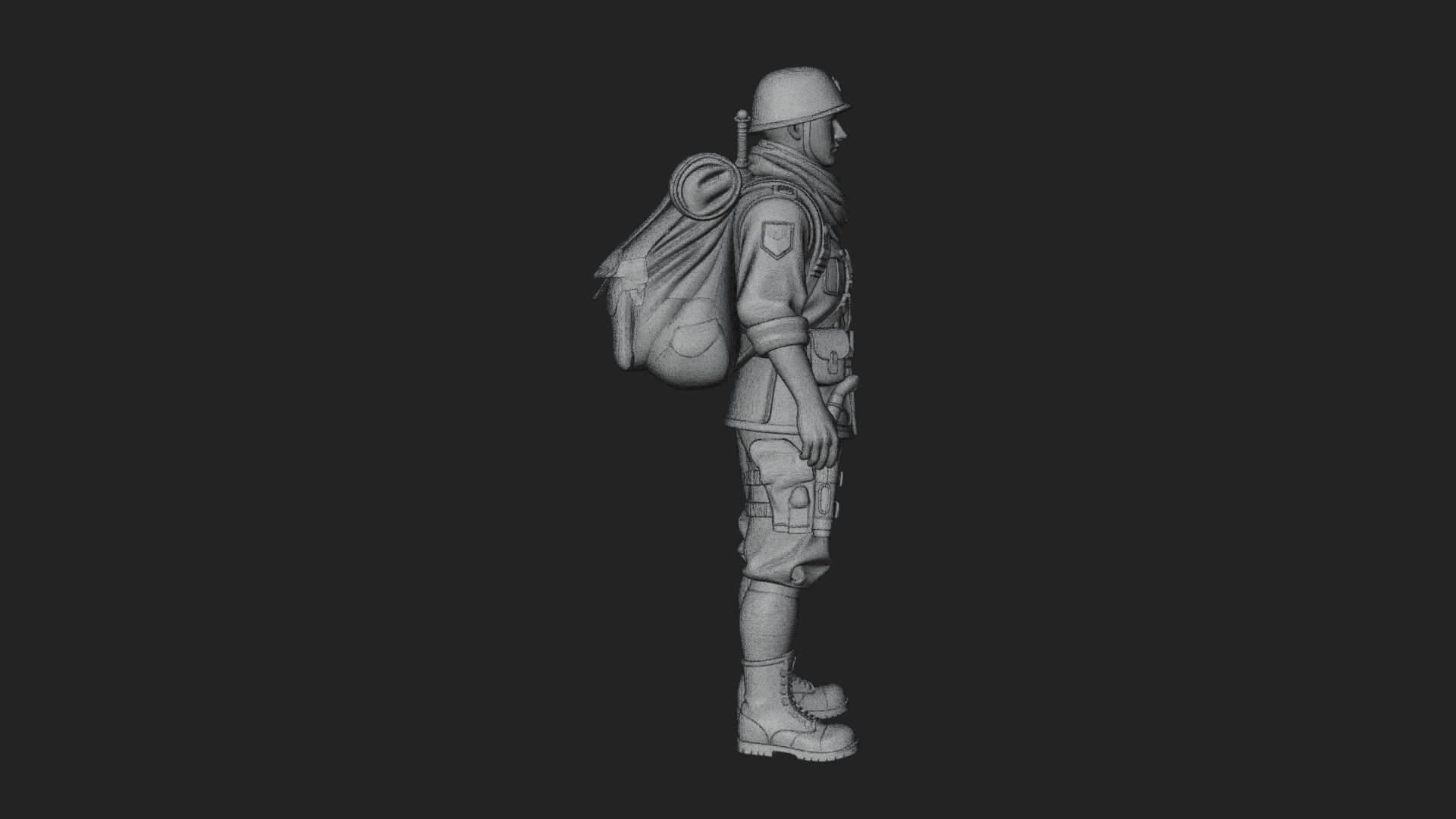 Vintage Soldier Statue Design 21 3D Print Model 3D Model