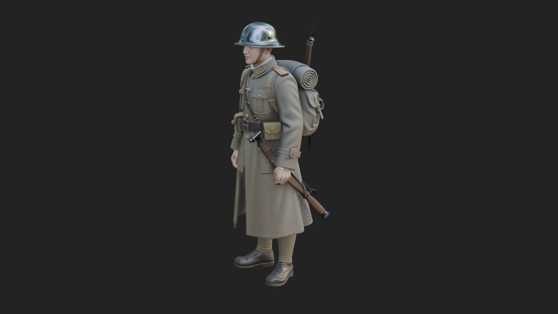 Vintage Soldier Statue Design 22 3D Print Model 3D Model
