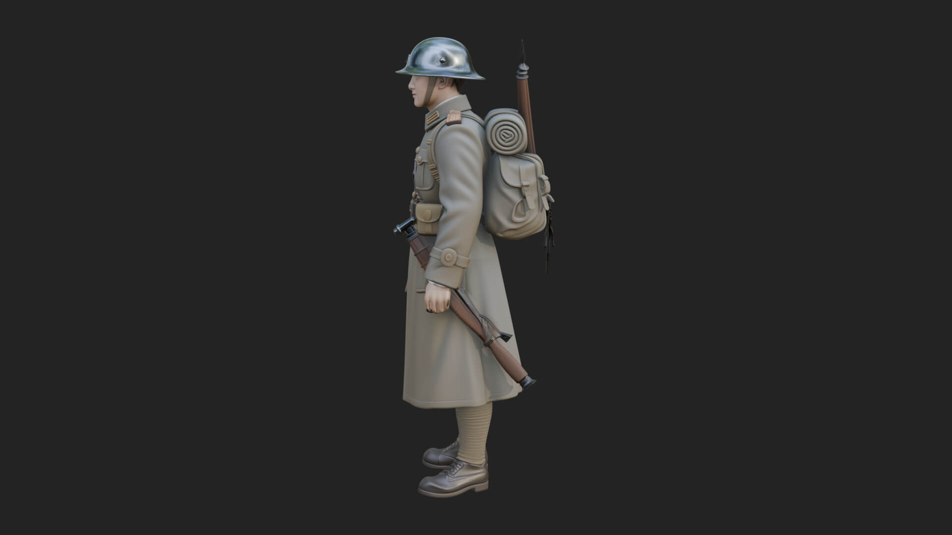 Vintage Soldier Statue Design 22 3D Print Model 3D Model