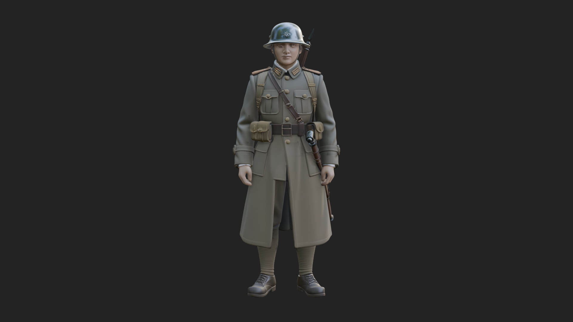 Vintage Soldier Statue Design 22 3D Print Model 3D Model